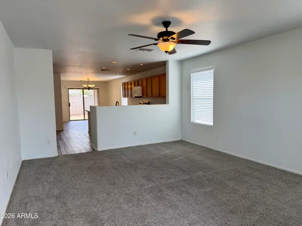 a view of livingroom and kitchen with hardwood