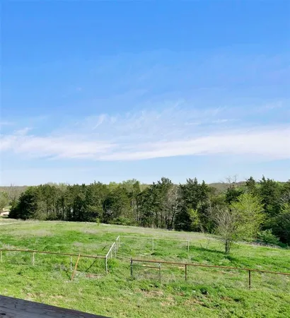 a view of grassy field with trees