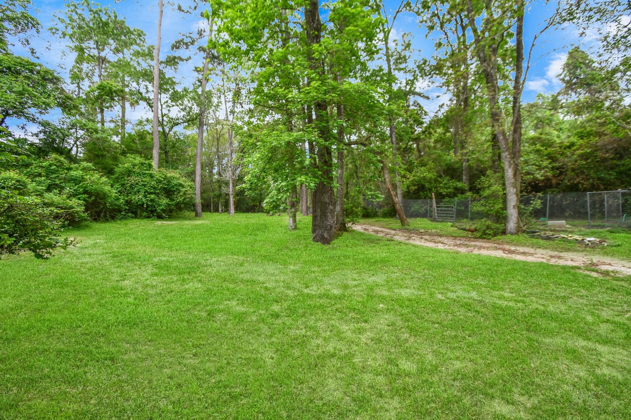 24998 Sorters Road Porter, TX 77365 - Photo 12 of 39 a backyard of a house with trampoline