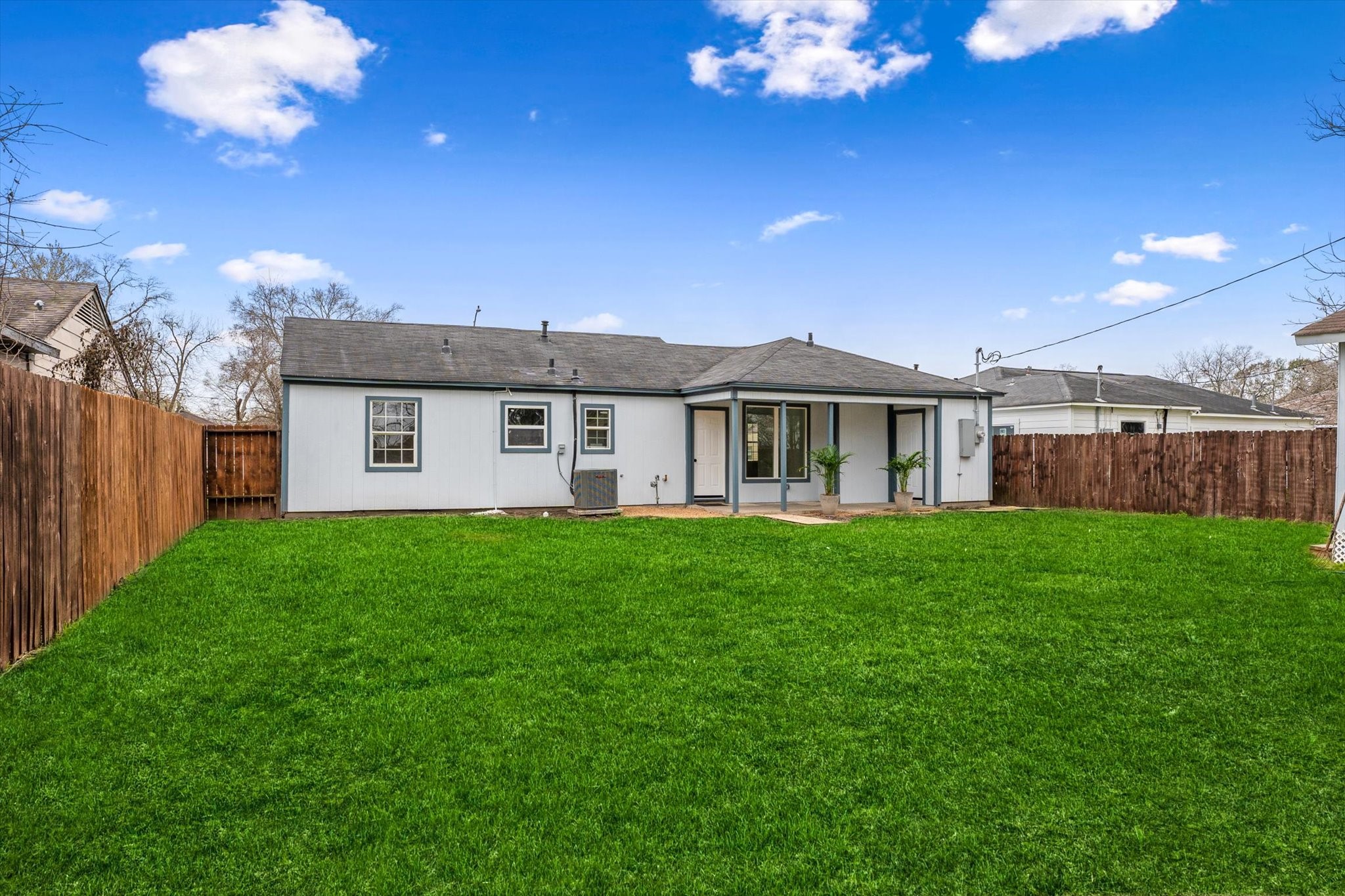 4915 Andrea Street Houston, TX 77021 - Photo 15 of 19 Welcome to your new backyard! Check out all of that wonderful green space for the kids and pets to run around in, and a fantastic patio perfect for entertaining family, friends, and guests.