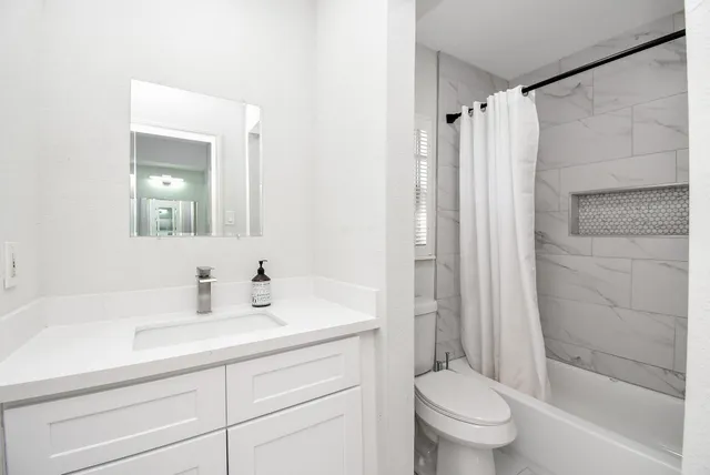 a bathroom with a toilet and a bathtub