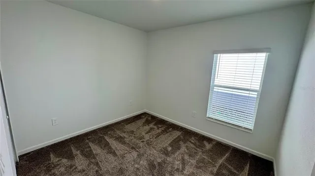 a view of a small space with a window