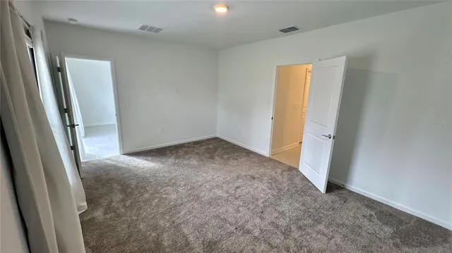 an empty room with closet