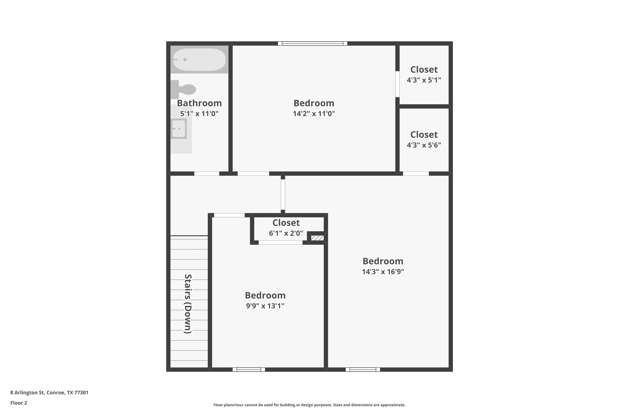 8 Arlington Street Conroe, TX 77301 - Photo 37 of 37 Floor Plan - 2nd Floor