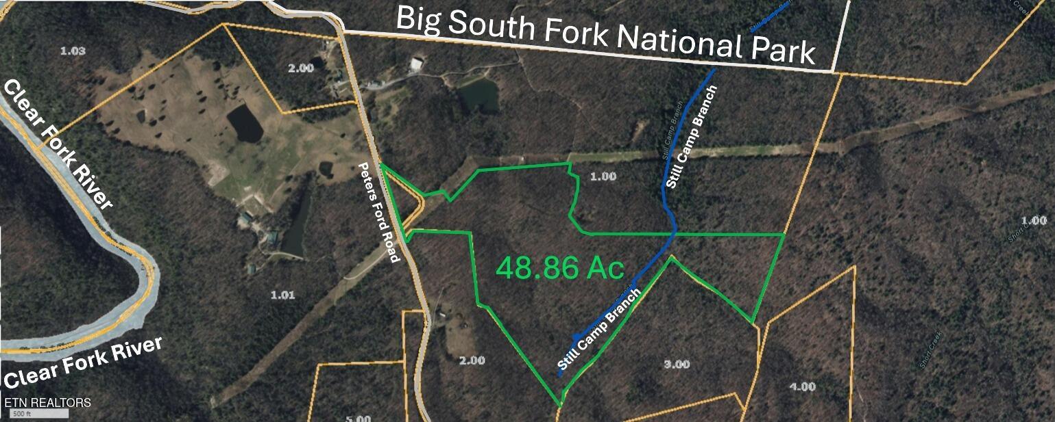 Peter Ford Road Sunbright, TN 37872 - Photo 23 of 26 Aerial View - survey outline 48.86 Ac