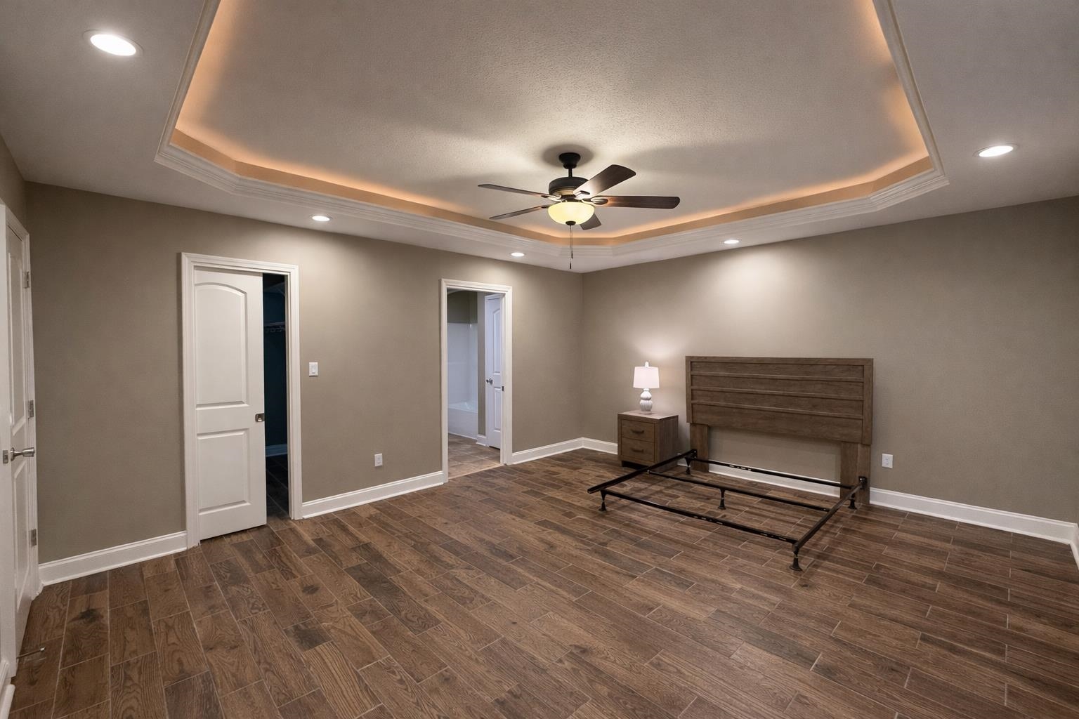 60 Masters Court Counce, TN 38326 - Photo 11 of 30 Unfurnished room with recessed lighting, a ceiling fan, and dark wood-style flooring