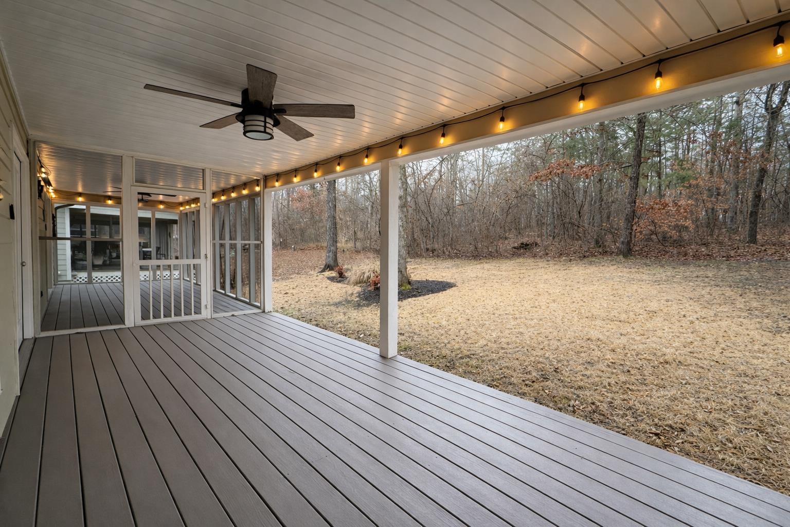 60 Masters Court Counce, TN 38326 - Photo 20 of 30 Wooden terrace with a sunroom and ceiling fan