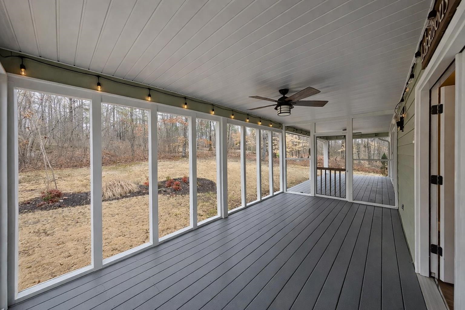 60 Masters Court Counce, TN 38326 - Photo 21 of 30 Unfurnished sunroom featuring a ceiling fan and a wooden deck