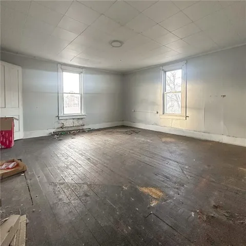 an empty room with window