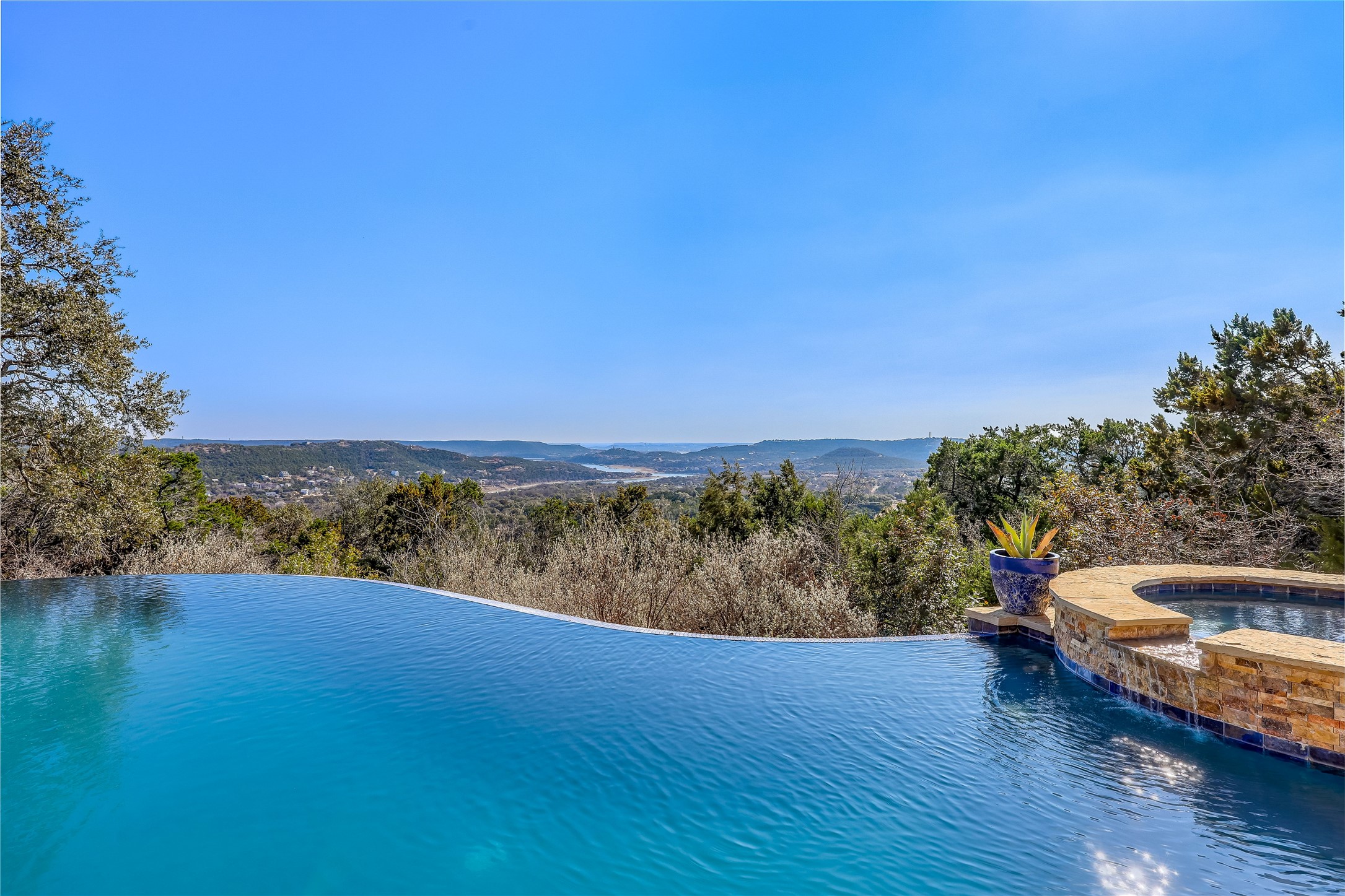 View of combined pool / hot tub