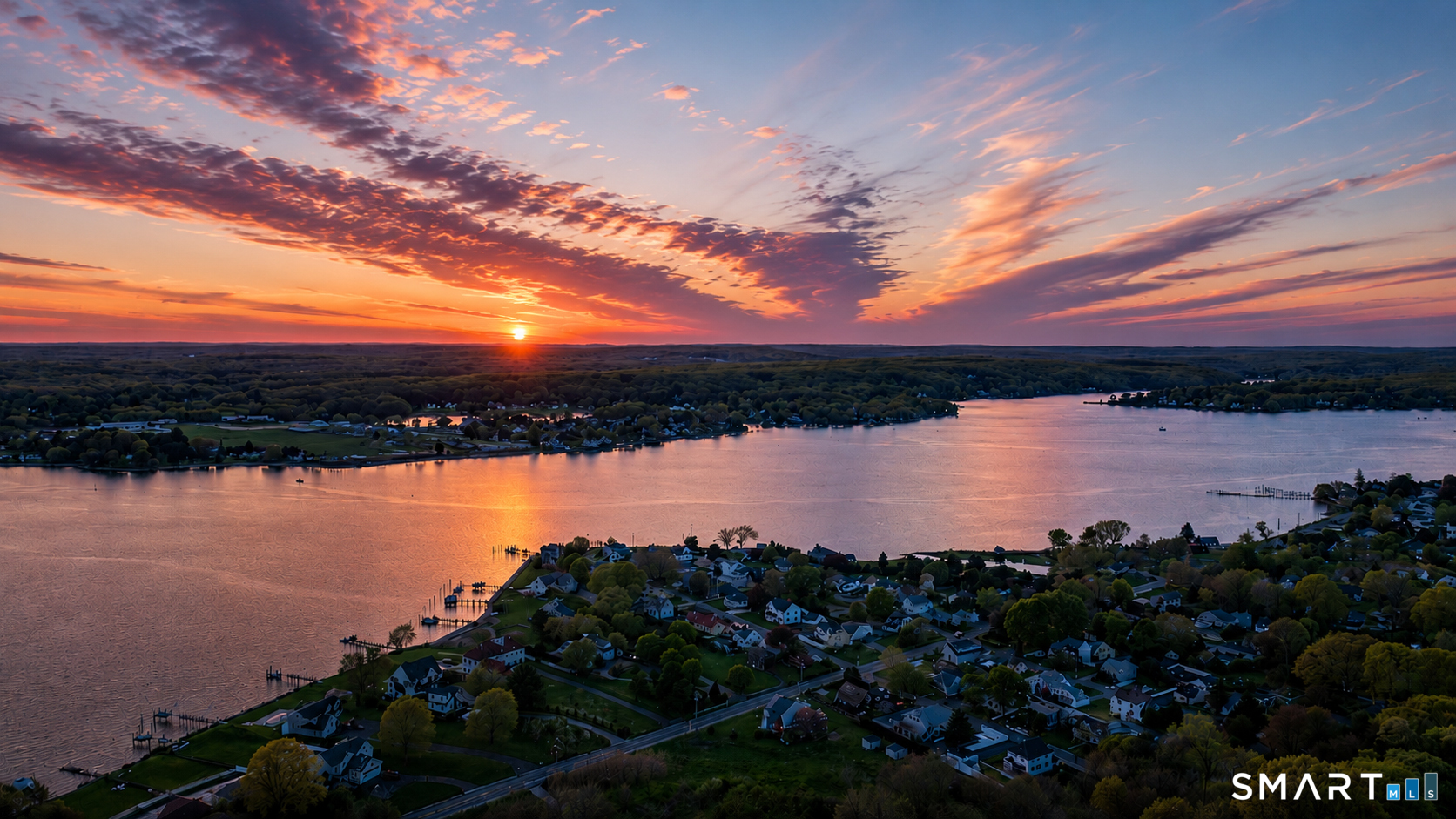 8 East Wharf Road Waterford, CT 06385 - Photo 36 of 40 a view of lake from sunset