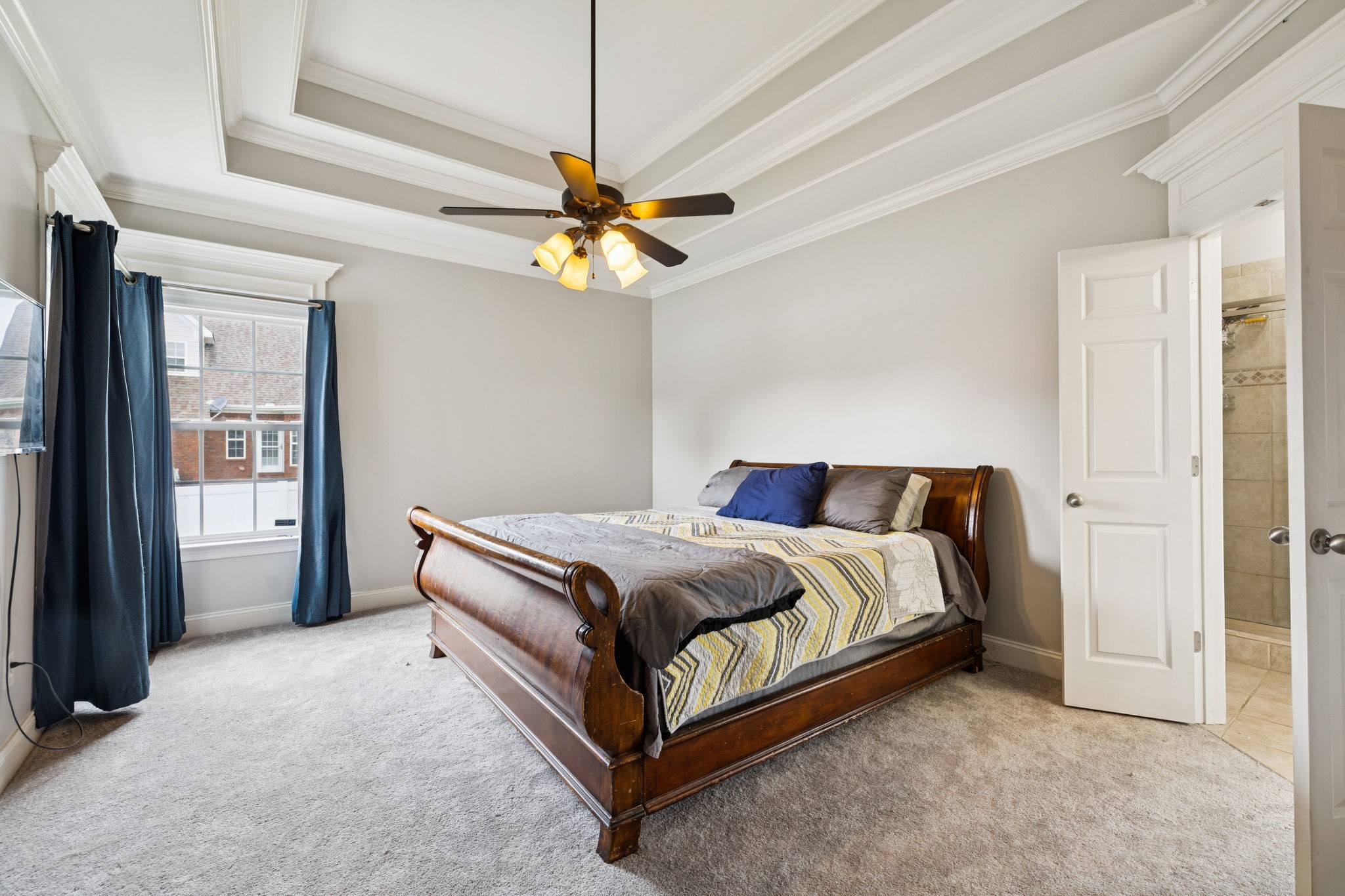 3002 Stow Crossing Murfreesboro, TN 37128 - Photo 39 of 75 a spacious bedroom with a bed and a chandelier