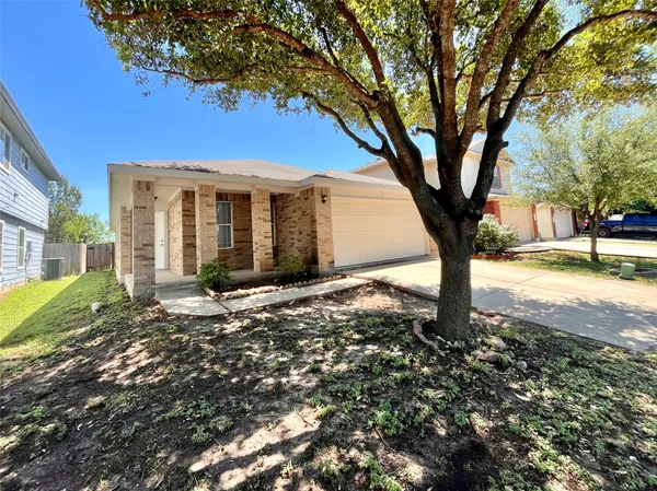 a tree in front of a white house