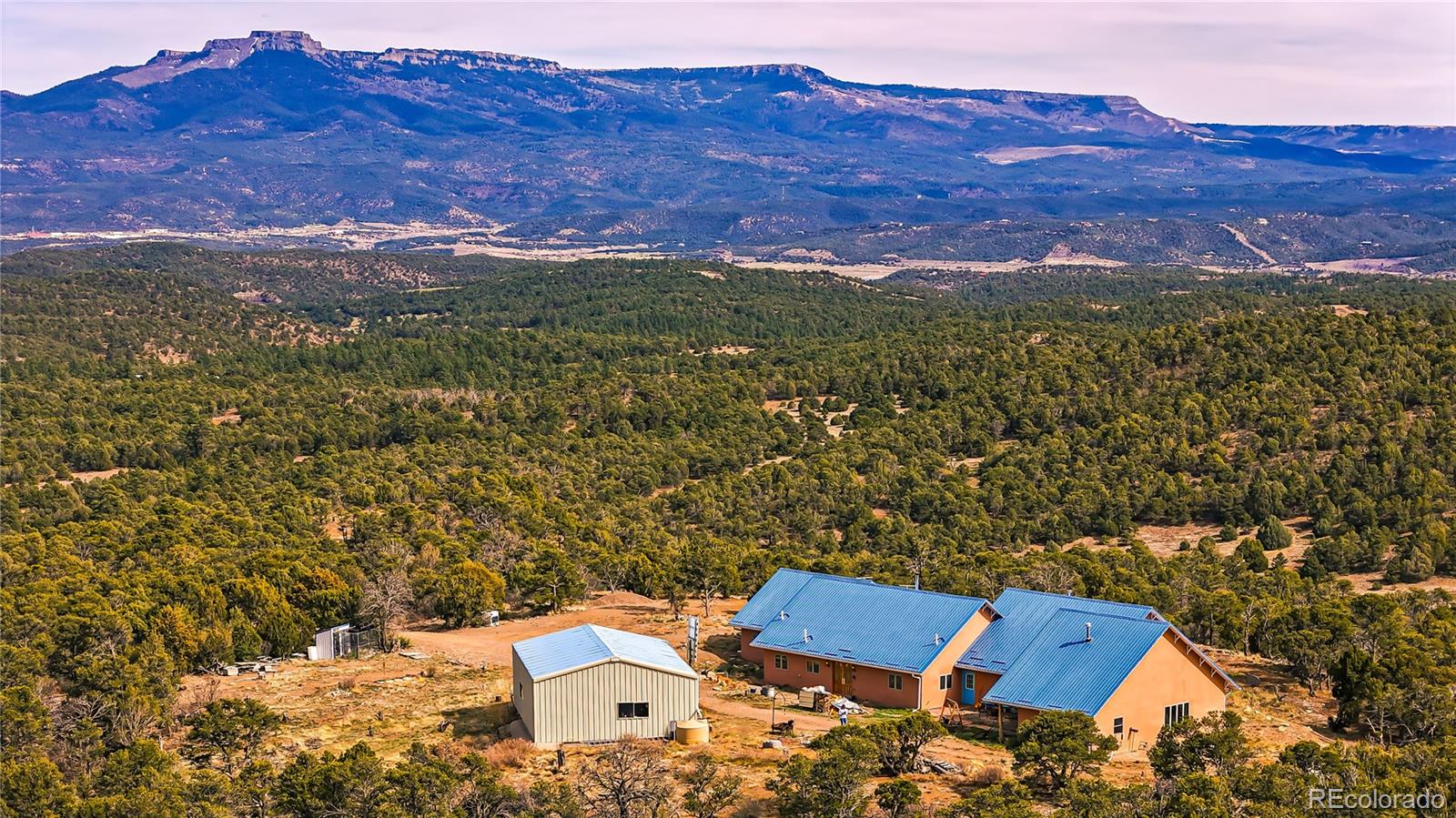 13045 Picketwire Road Boncarbo, CO 81024 - Photo 2 of 40 an aerial view of house with mountain view