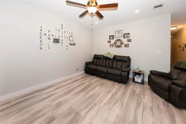 a living room with furniture