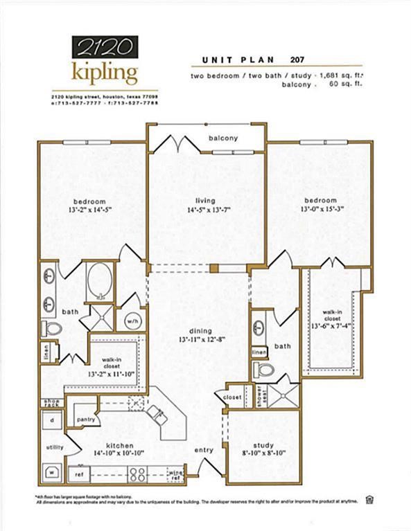 2120 Kipling Street, Unit 207 Houston, TX 77098 - Photo 35 of 35 Floor plan