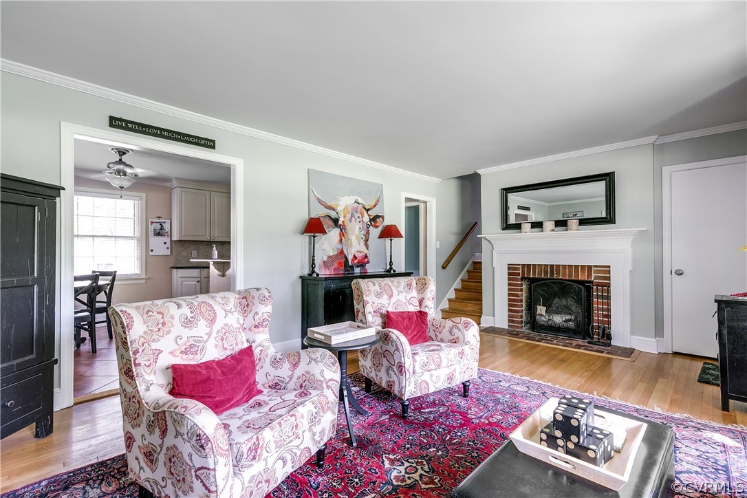 3744 Cheverly Road Richmond, VA 23225 - Photo 3 of 31 Living Room with wood-burning fireplace