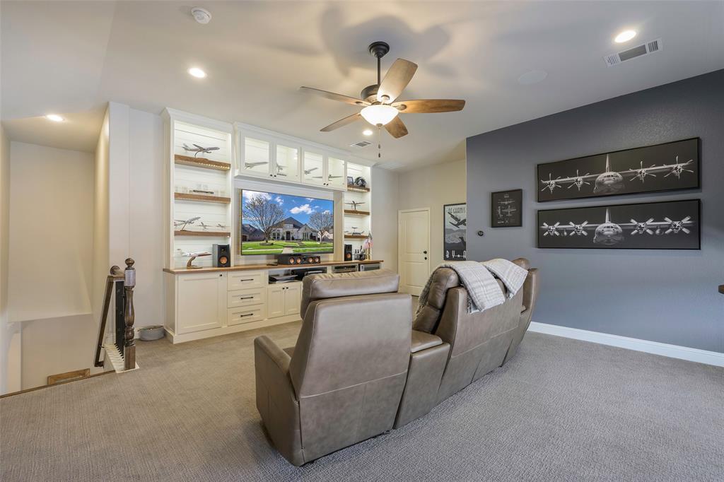 1220 Packsaddle Trail Prosper, TX 75078 - Photo 28 of 33 a living room with furniture and a flat screen tv