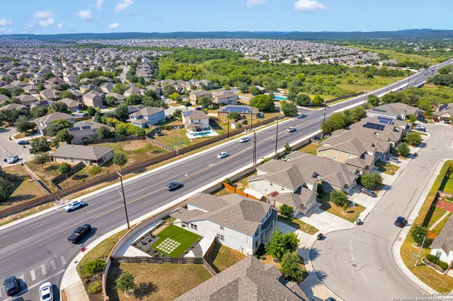 an aerial view of a city