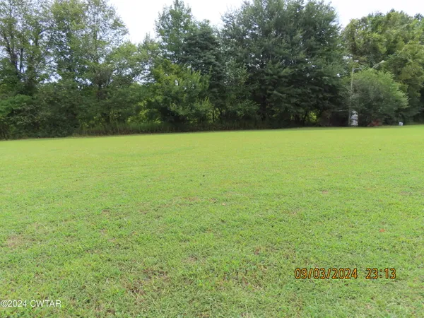 a view of outdoor space with swimming pool and trees in the background