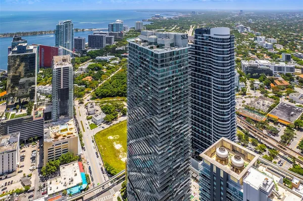 a view of a city with tall buildings