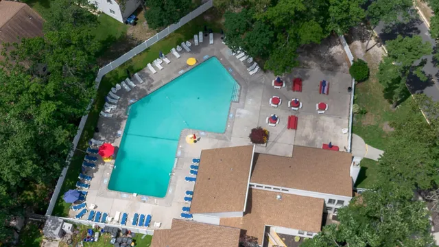 an aerial view of a house