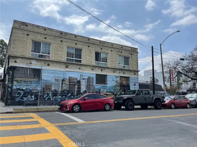 a car parked in front of a building