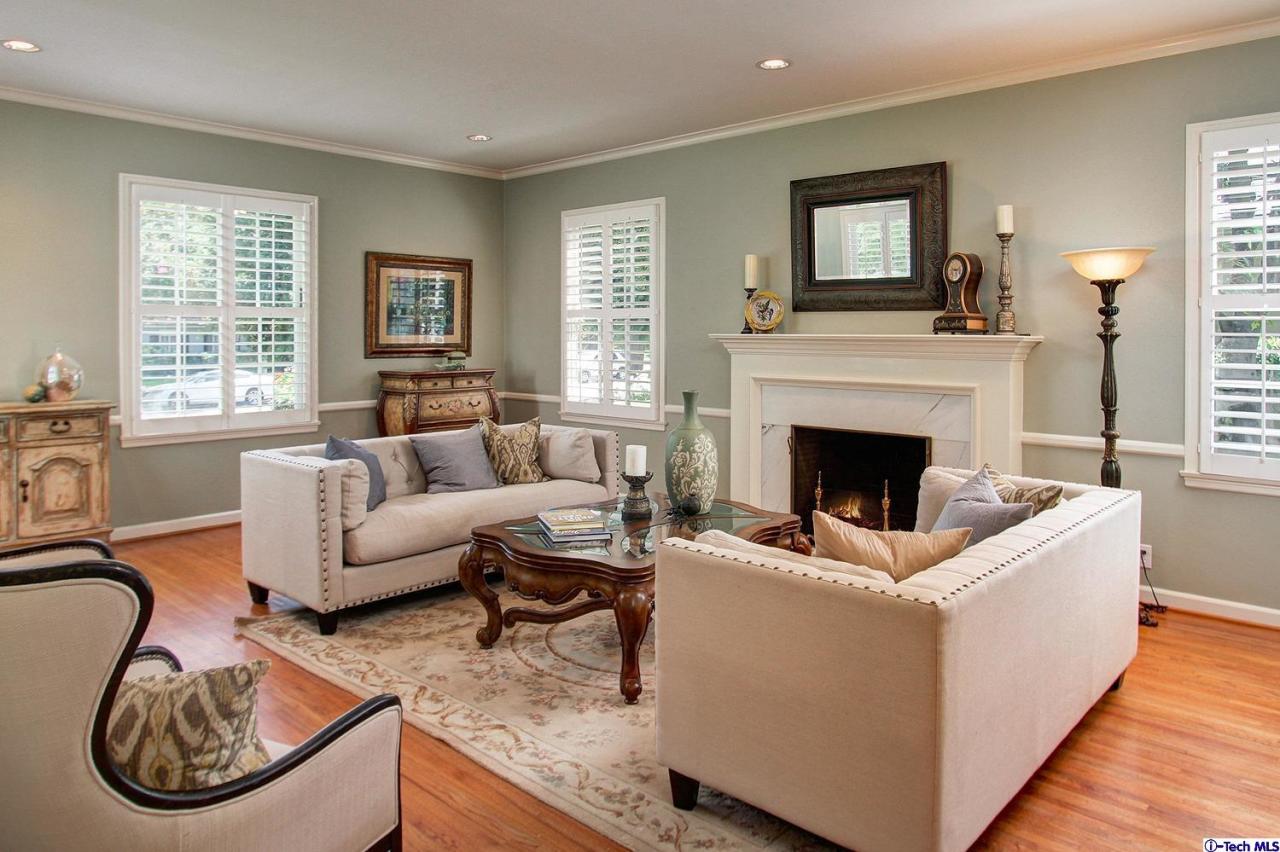 931 Roxbury Road San Marino, CA 91108 - Photo 8 of 37 a living room with furniture and a fireplace