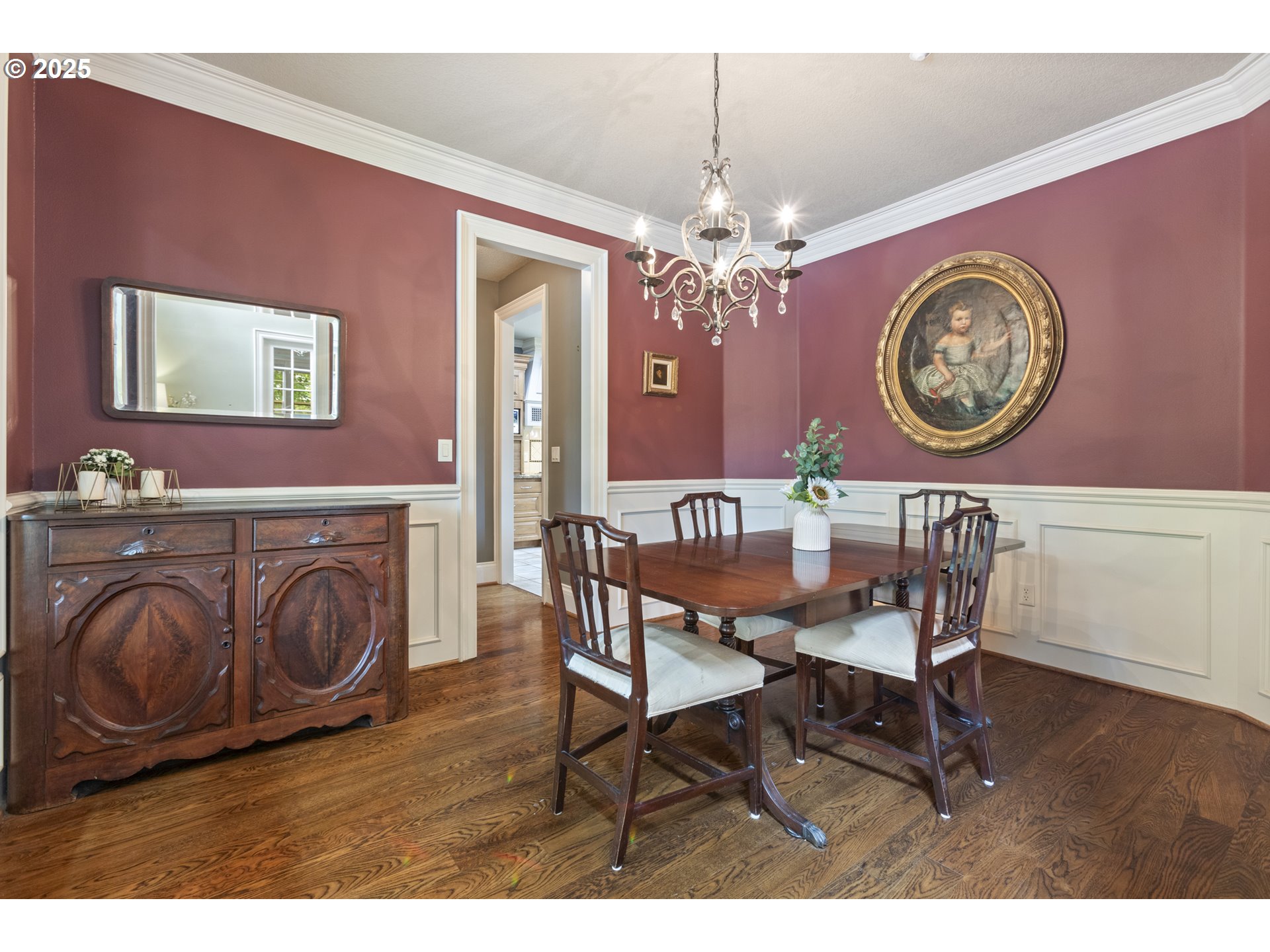 24800 Southwest Big Fir Road West Linn, OR 97068 - Photo 15 of 48 a view of a dining room with furniture chandelier and wooden floor