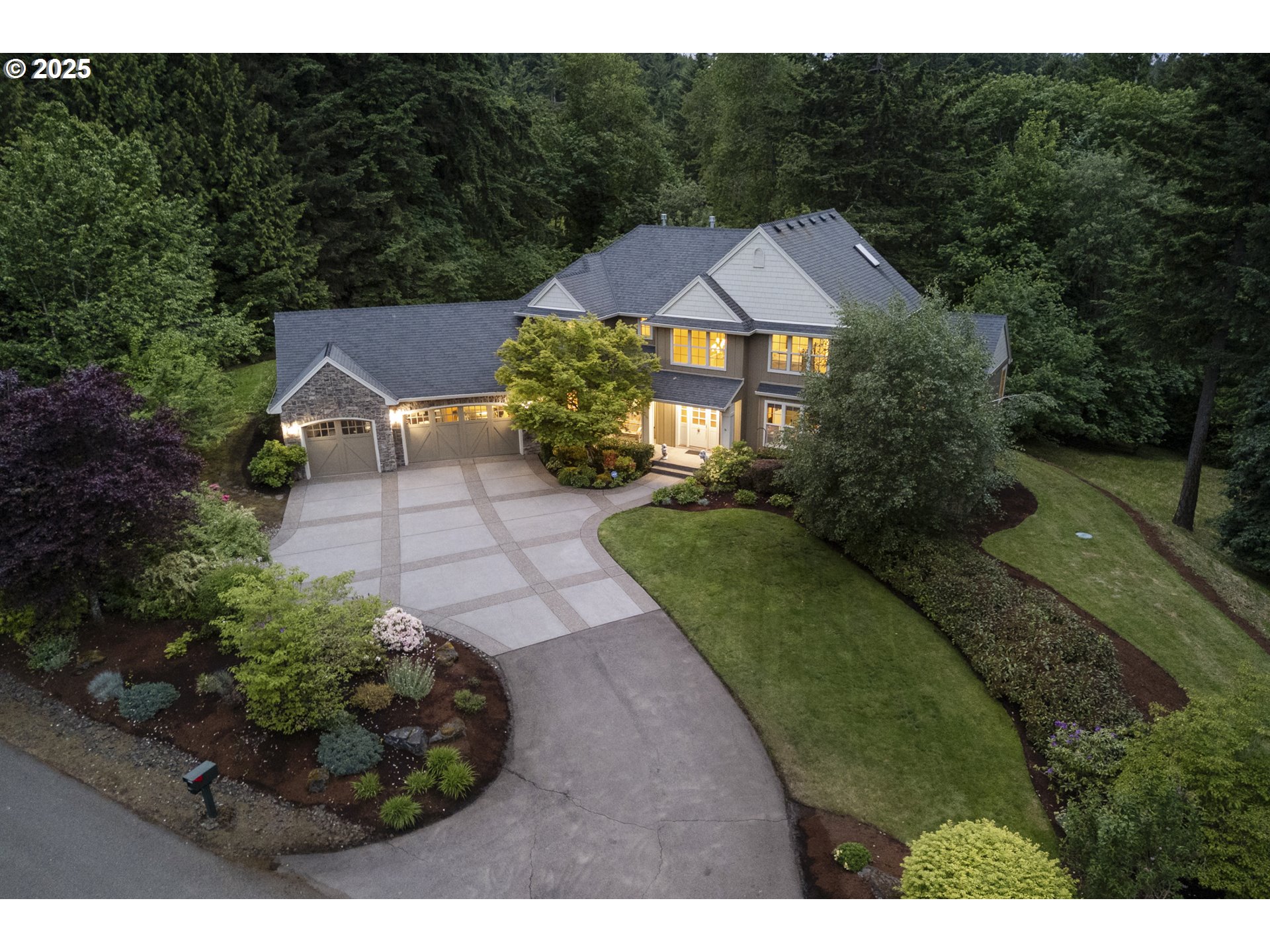 24800 Southwest Big Fir Road West Linn, OR 97068 - Photo 38 of 48 a view of a big yard with potted plants and large tree