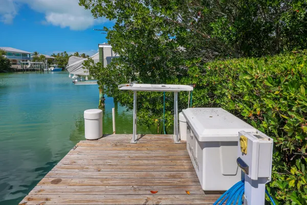 a view of a terrace with trees