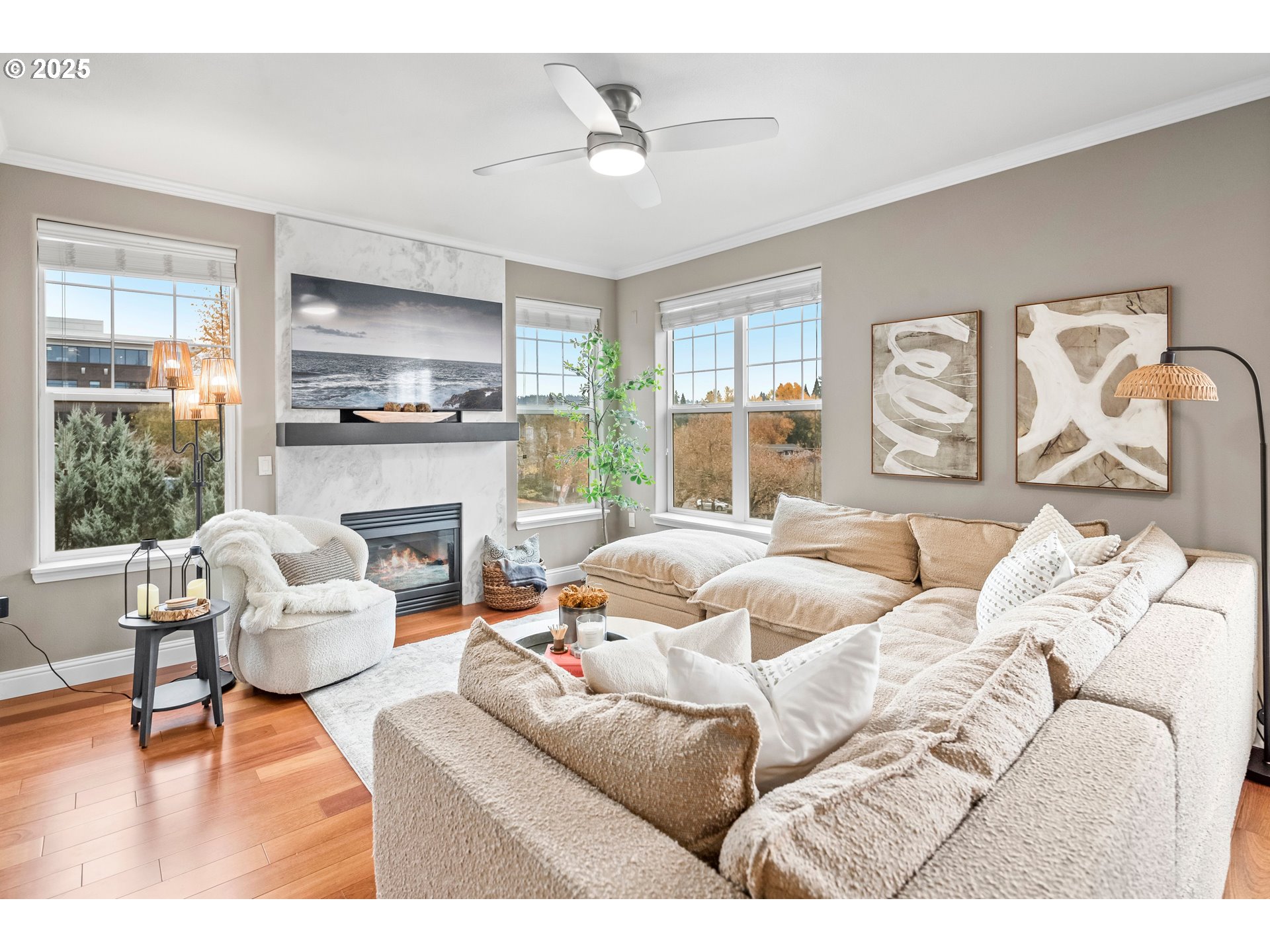 975 Springtree Lane West Linn, OR 97068 - Photo 10 of 48 a living room with furniture fireplace and a flat screen tv