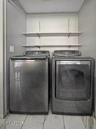 a close view of washer and dryer