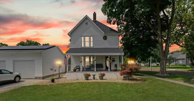 a view of a house with a patio
