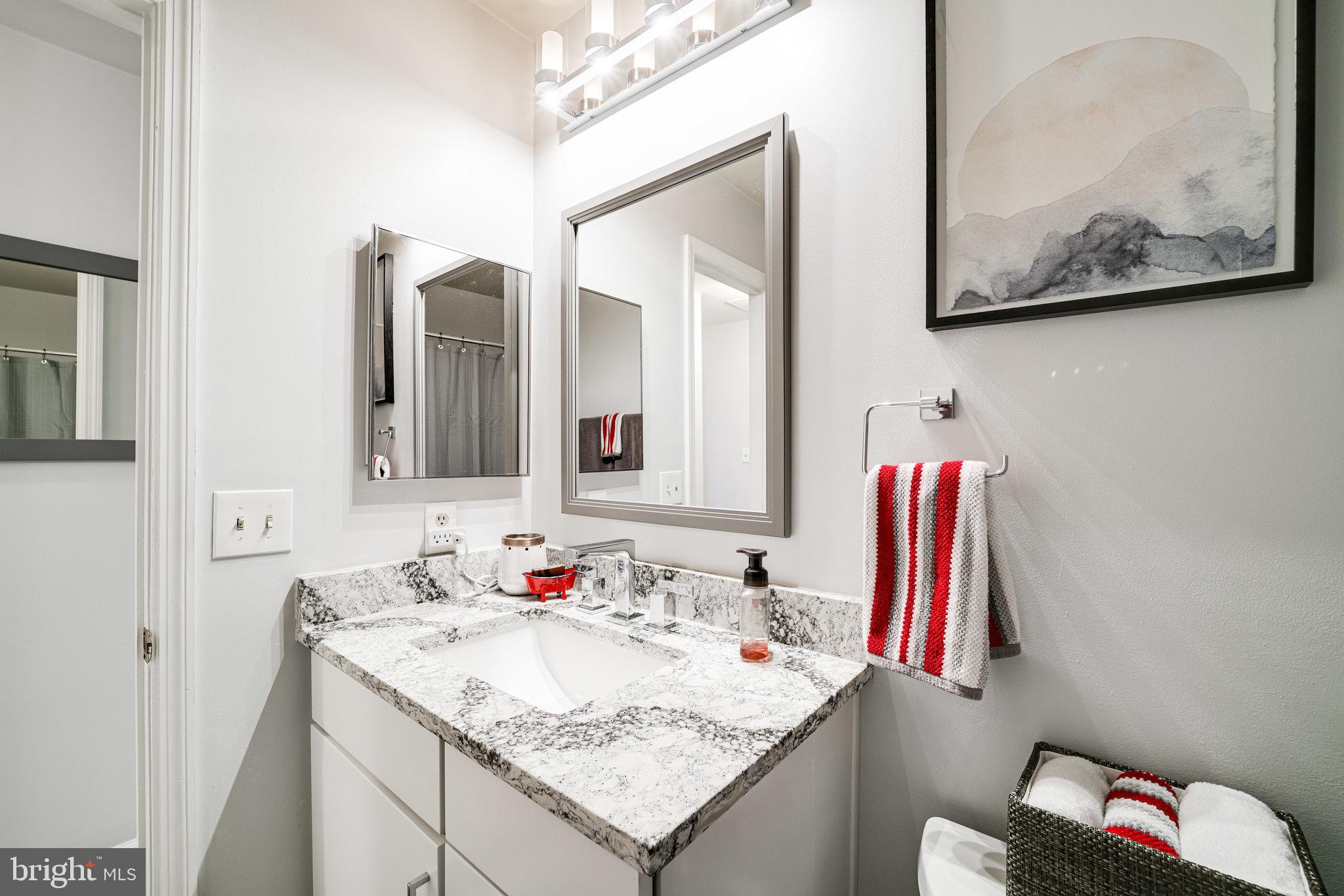 7510 Ashby Lane, Unit J Alexandria, VA 22315 - Photo 31 of 53 a bathroom with a sink and a mirror