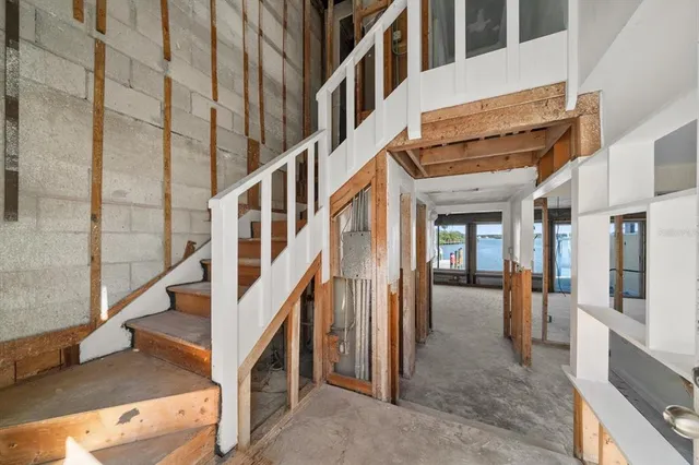 a view of an entryway with staircase