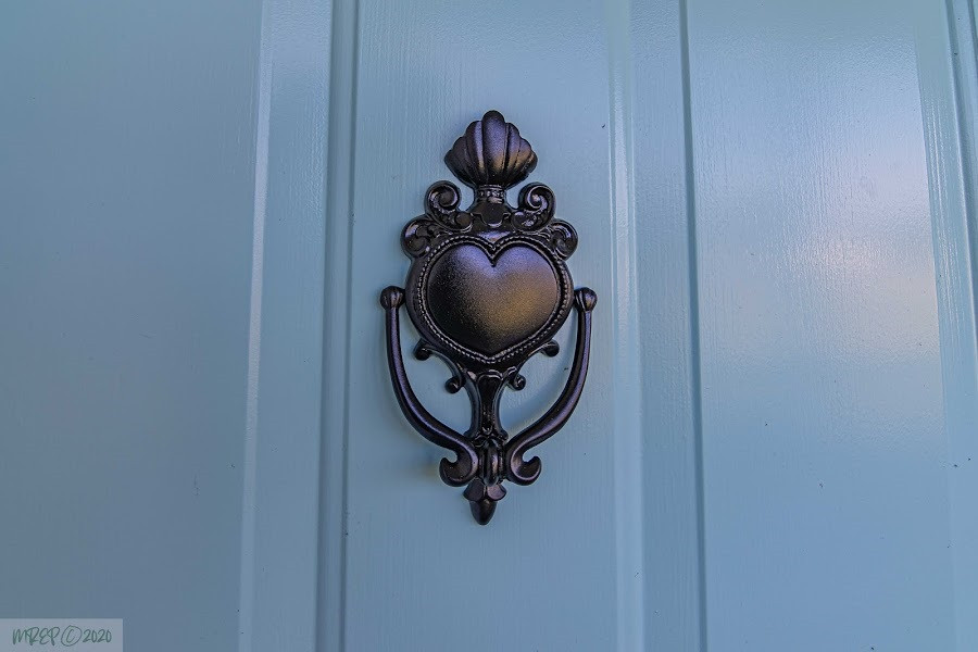 5960 Covered Bridge Road Clayton, NC 27527 - Photo 5 of 30 Front door in the color of Bird Song Blue with heart detailed knocker. Front Door