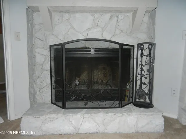 a closeup of a fireplace