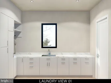 a view of a storage and utility room