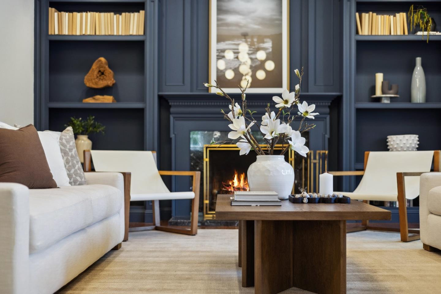 748 Jacaranda Circle Hillsborough, CA 94010 - Photo 5 of 41 a living room with fireplace furniture and decor