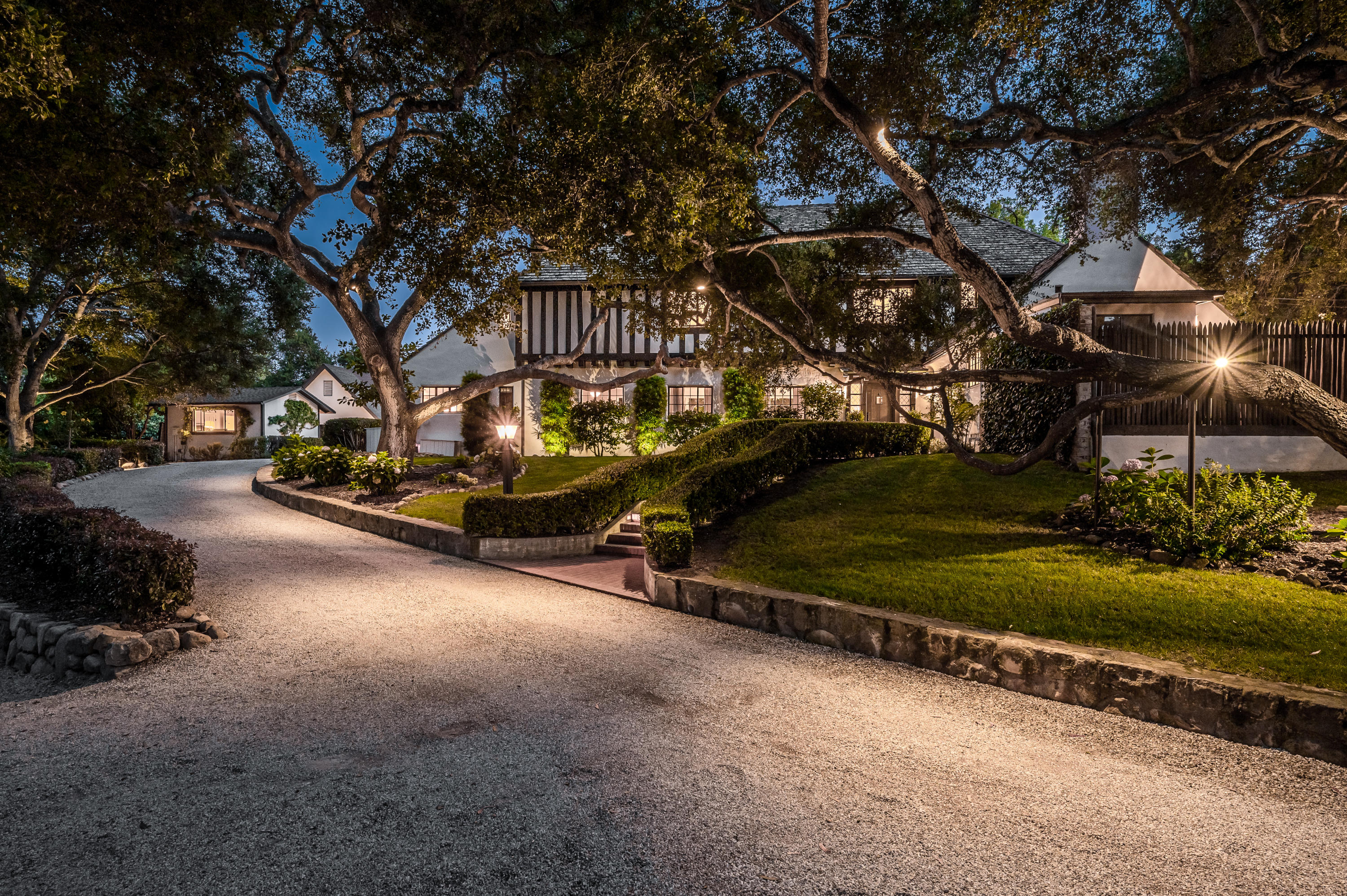1321 School House Road Montecito, CA 93108 - Photo 30 of 34 Front Exterior Twilight