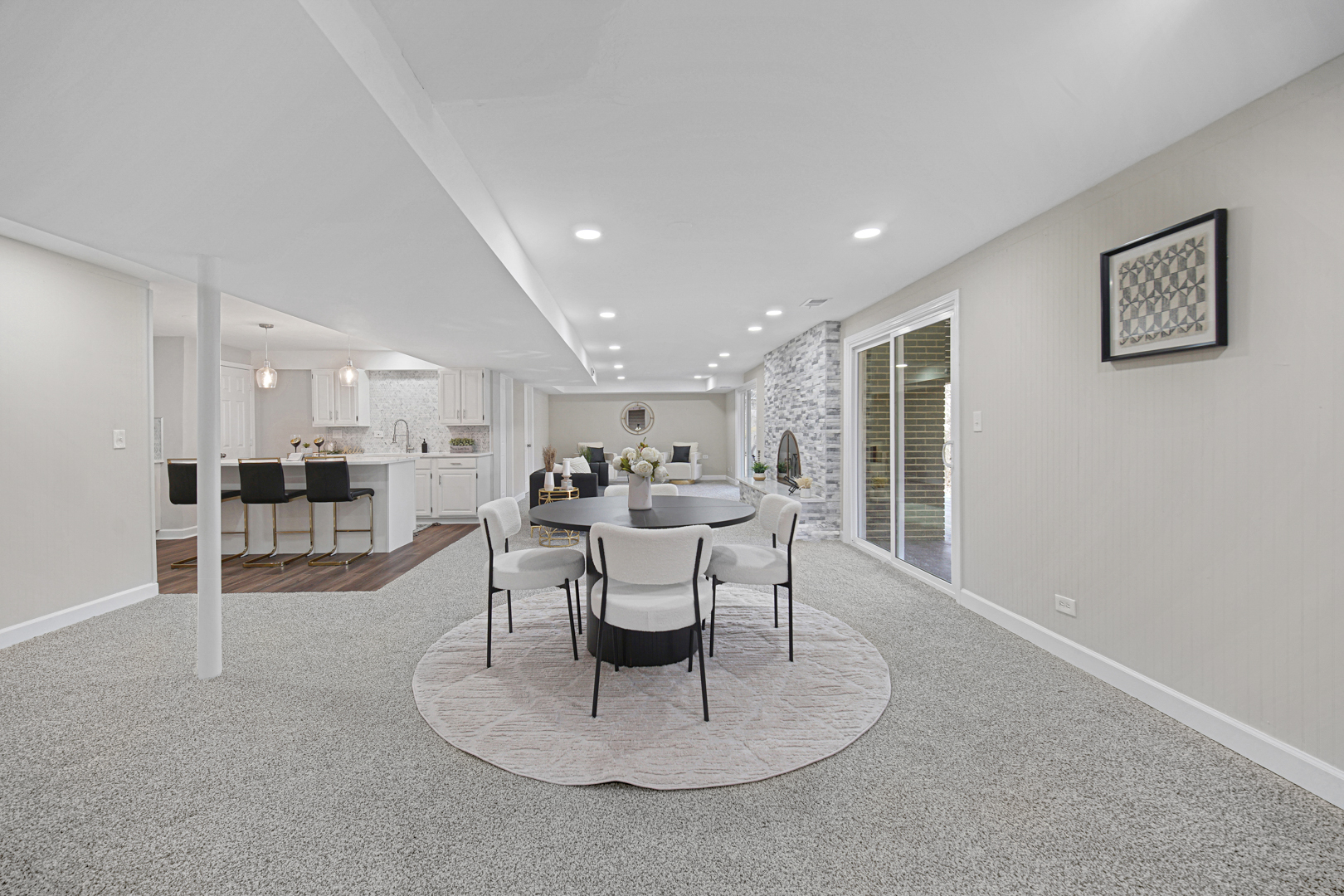 30 Cornwall Drive Crete, IL 60417 - Photo 24 of 44 a living room with furniture a table and kitchen view
