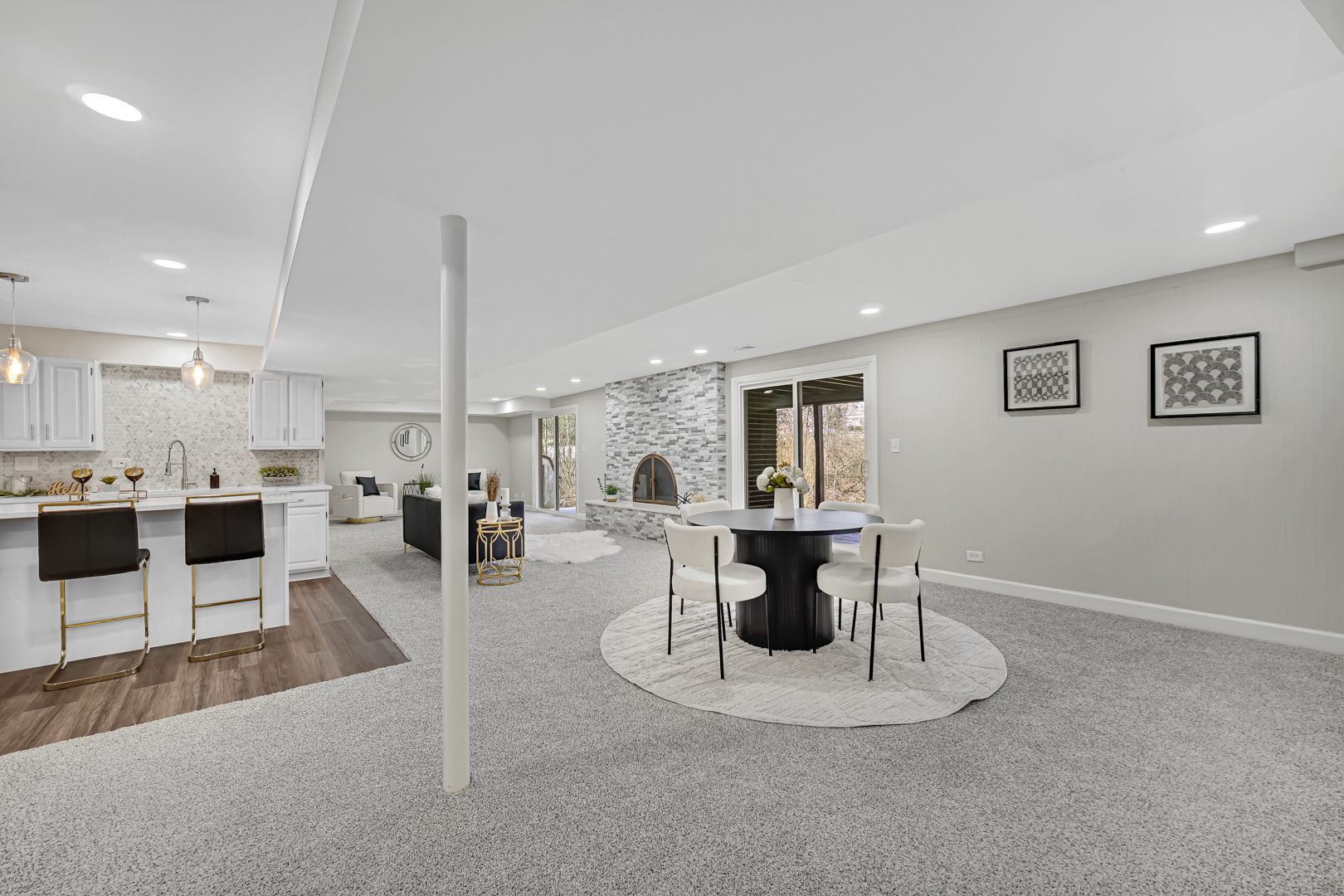30 Cornwall Drive Crete, IL 60417 - Photo 25 of 44 a living room with furniture a counter space and kitchen view
