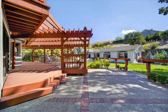 an aerial view of residential building with parking space