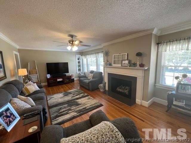 406 Old Post Road Erwin, NC 28339 - Photo 21 of 30 a living room with furniture a flat screen tv and a fireplace
