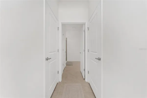 a view of small space with racks on the wall