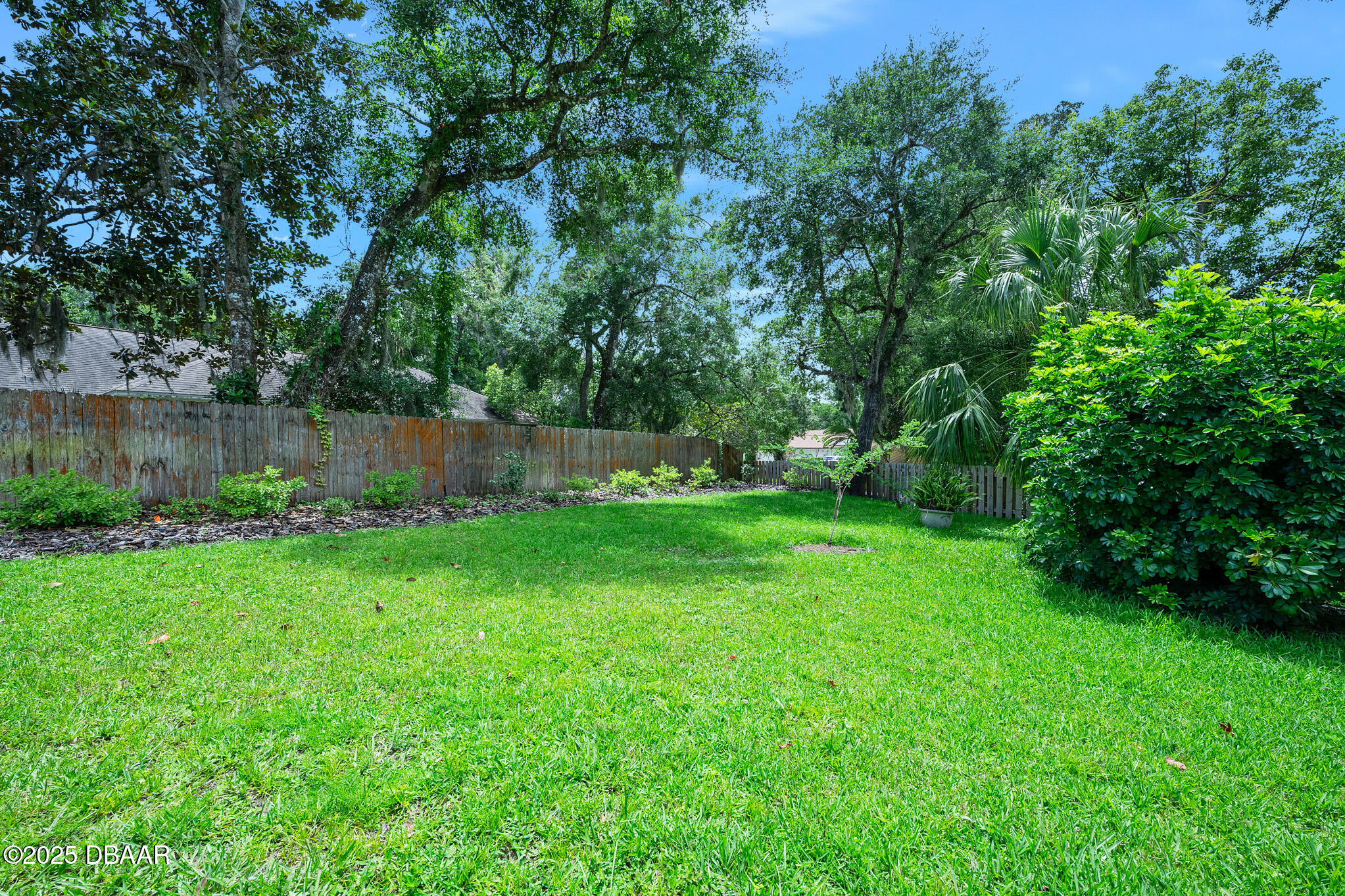 1 River Bluff Court Ormond Beach, FL 32174 - Photo 44 of 58 a view of a backyard with green space