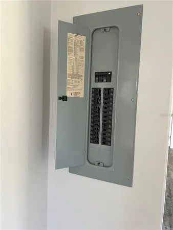 a view of front door with wooden floor