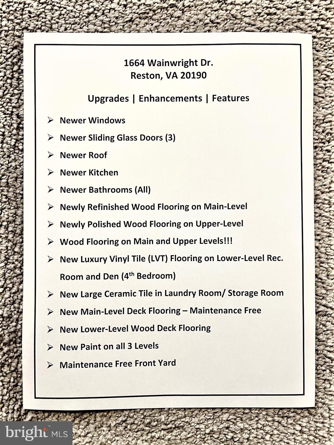 1664 Wainwright Drive Reston, VA 20190 - Photo 41 of 41 Upgrades and Enhancements