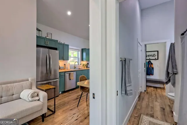 a car parked in front of a building